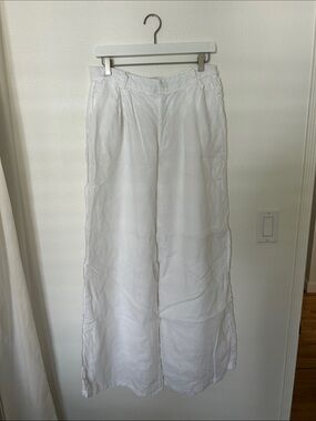 DISSH White Wide-Leg Linen Pants